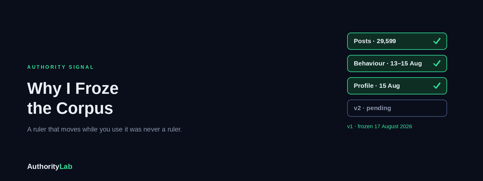 Why I Froze the Corpus