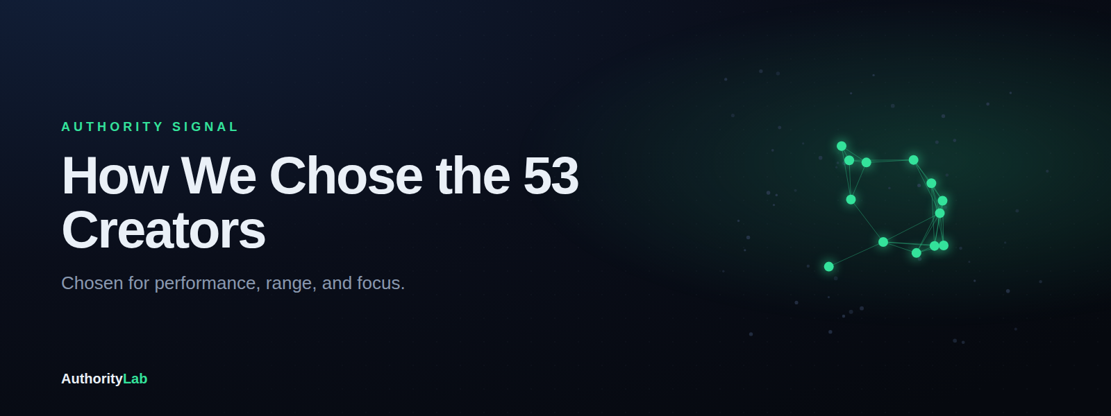 How We Chose the 53 Creators